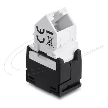 DELOCK Keystone module RJ45 jack to LSA Cat.6 45° angled unshielded black