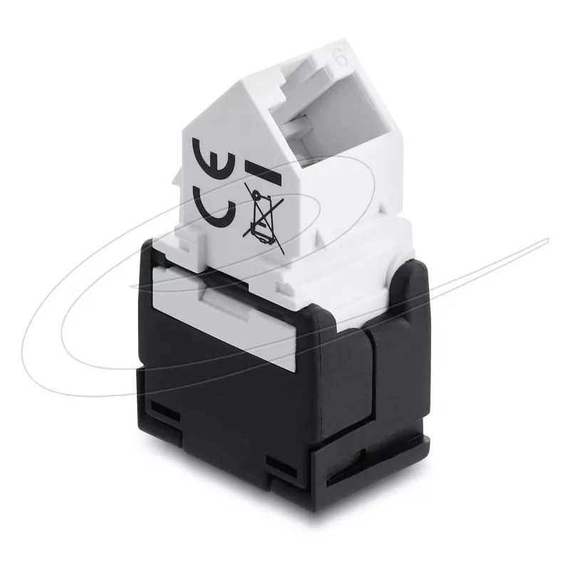 DELOCK Keystone module RJ45 jack to LSA Cat.6 45° angled unshielded black