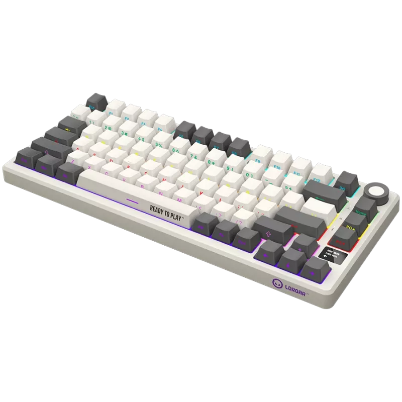LORGAR KBP7075W, Wireless 75% Mechanical Gaming Keyboard Pro, Beige, EN layout