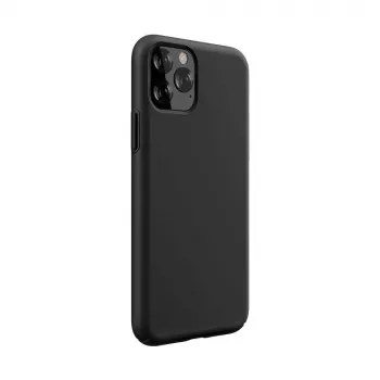 Silicone Case Devia Nature Series for iPhone 12 Pro Max — black, soft-touch protective cover