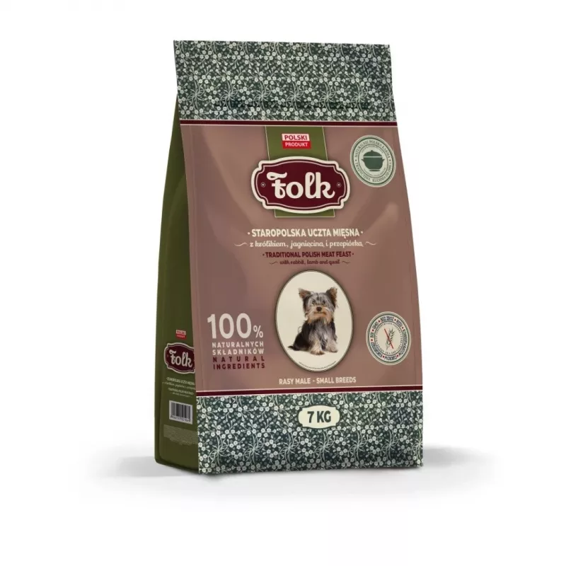 FOLK Small breeds Traditional polish meat feast with rabbit, lamb and quail - dry dog food - 7kg