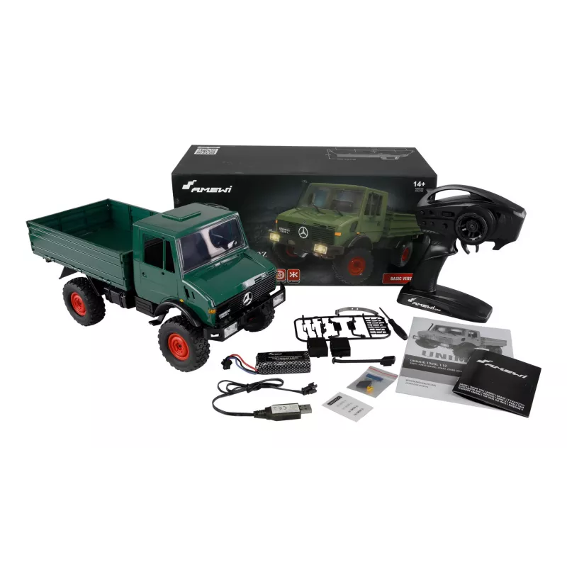 Remote Control Car Amewi Mercedes‑Benz Unimog 1:12 scale 4WD, green
