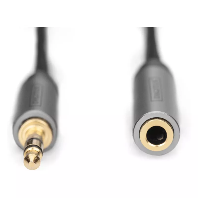 Digitus Audio Extension Cable 3.5 mm jack to 3.5 mm socket 1 m Black