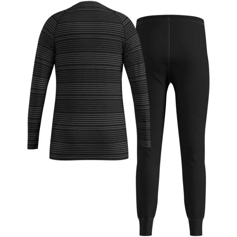 Odlo Set long ACTIVE WARM ECO SET children's underwear set, size 140 cm, black and grey