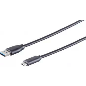 USB cable S/CONN 77141-0.5 USB 3.2 Gen 1 0.5 m USB C USB A Black