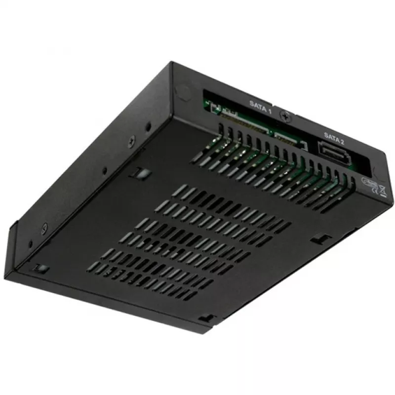 ICY DOCK - ToughArmor - MB992SK-B - SATA - Adapter - 2x 2,5 Zoll > 3,5 Zoll - SATA 6 Gbit/s - Sicherheitsschloss - Metall - LED - bis 9,5 mm Bauhöhe