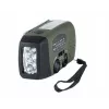 Emergency radio FOSCO 464600 with LED torch, power bank, FM, IPX3, solar/manual/USB-C — green/black