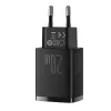 Indoor USB Fast Charger Baseus CCXJ-B01 — 2-port (USB-C PD 20W + USB-A QC3.0 18W), 100–240V, Black