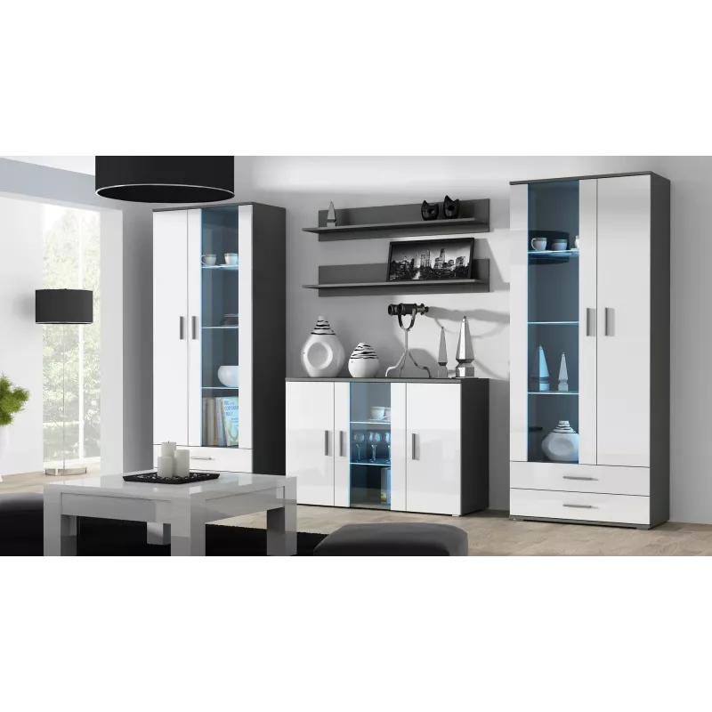 Cama sideboard 120 cm SOHO S7 grey/white gloss
