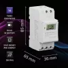DIN rail electronic timer switch QOLTEC 50983, battery powered, for automation circuits