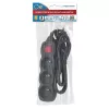 Power extension cord ESPERANZA ELK210K — 1.5 m cable, 3 Type E AC outlets, angled plug, indoor, black
