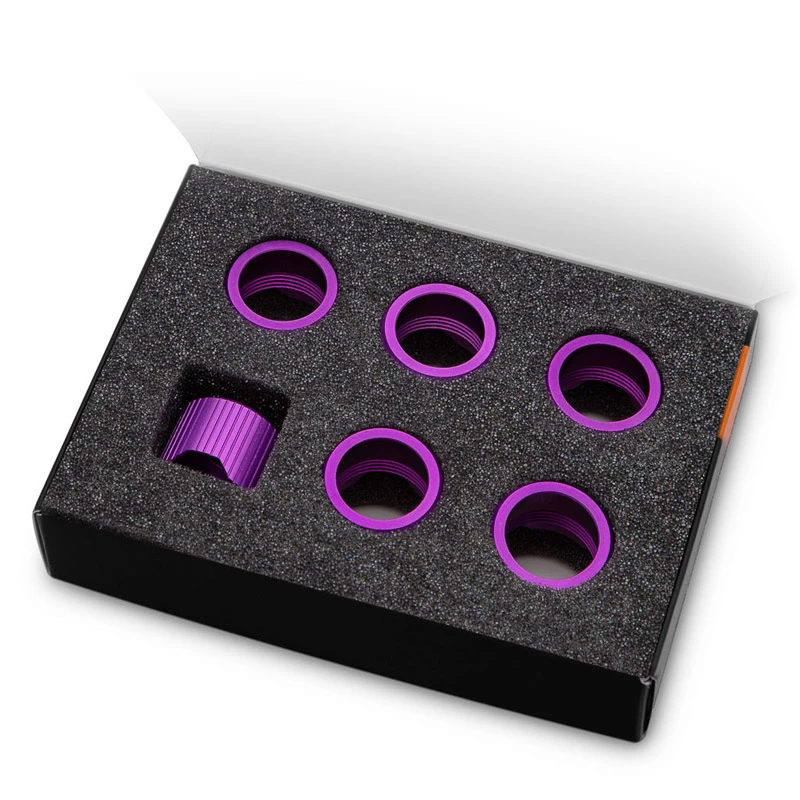 EK Water Blocks EK-Quantum Torque Compression Ring STC 16, Purple, 6-Pack