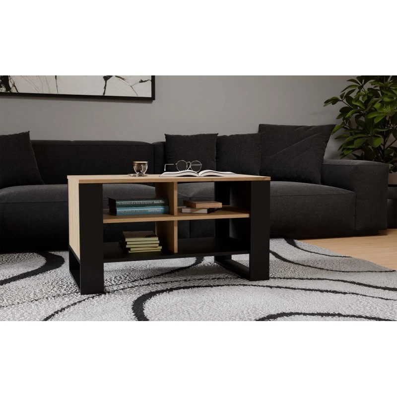 Coffee table top e shop STOLIK KAWOWY ŁAWA MODERN 4P SLIM Dąb Artisan / black frezy