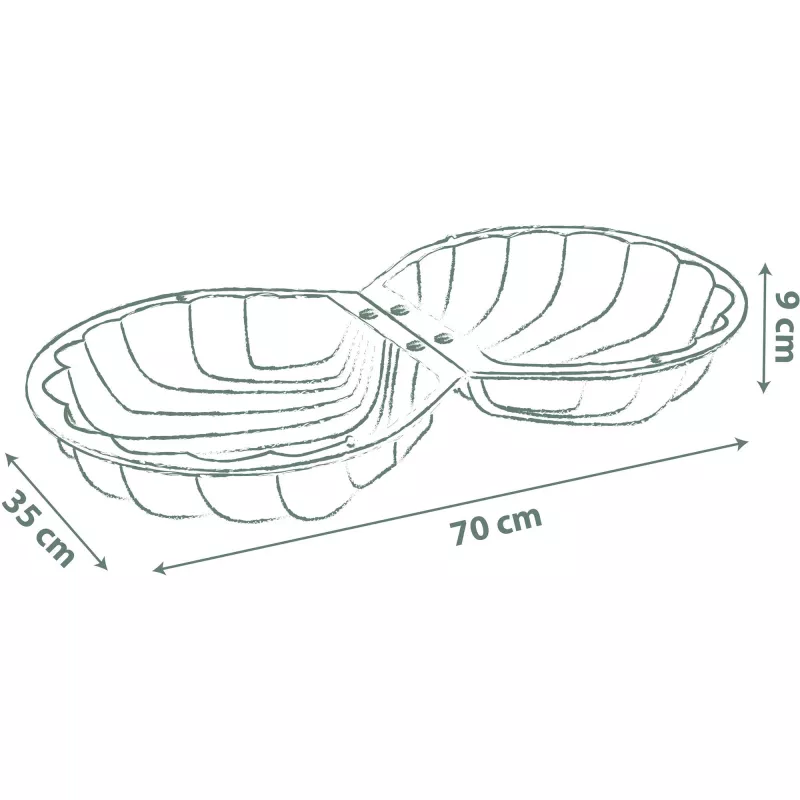 Life Double Sandpit Shell, Garden Play Equipment