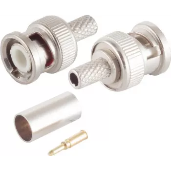 BNC Video Connector ShiverPeaks 98802-1 for RG59, Crimp, 75 Ω