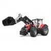 Toy tractor BRUDER Massey Ferguson 7624 with frontloader, red, for ages 3+