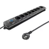 Surge Protector Qoltec 50113 Black 8 AC outlets 230 V 1.8 m