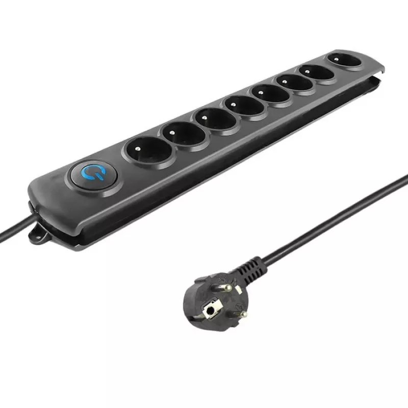Surge Protector Qoltec 50113 Black 8 AC outlets 230 V 1.8 m