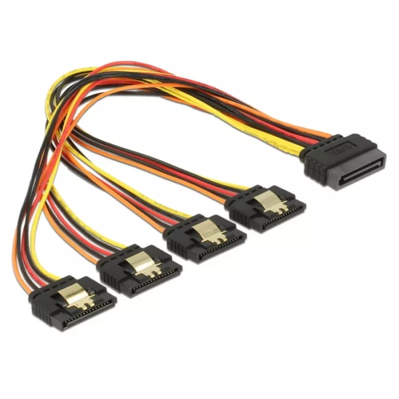 SATA Cable DeLOCK 60157 0.3m SATA 15-pin 4 x SATA 15-pin Multicolour