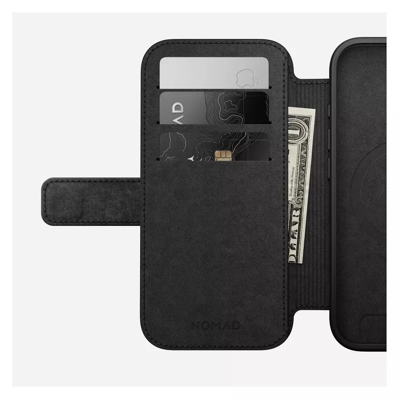 Folio phone case Nomad NM014209858 for Apple iPhone 17, 16 cm (6.3 inch), brown, 4 card pockets