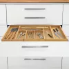 Cutlery drawer organiser GreenBlue GB379 bamboo insert with compartments, natural finish