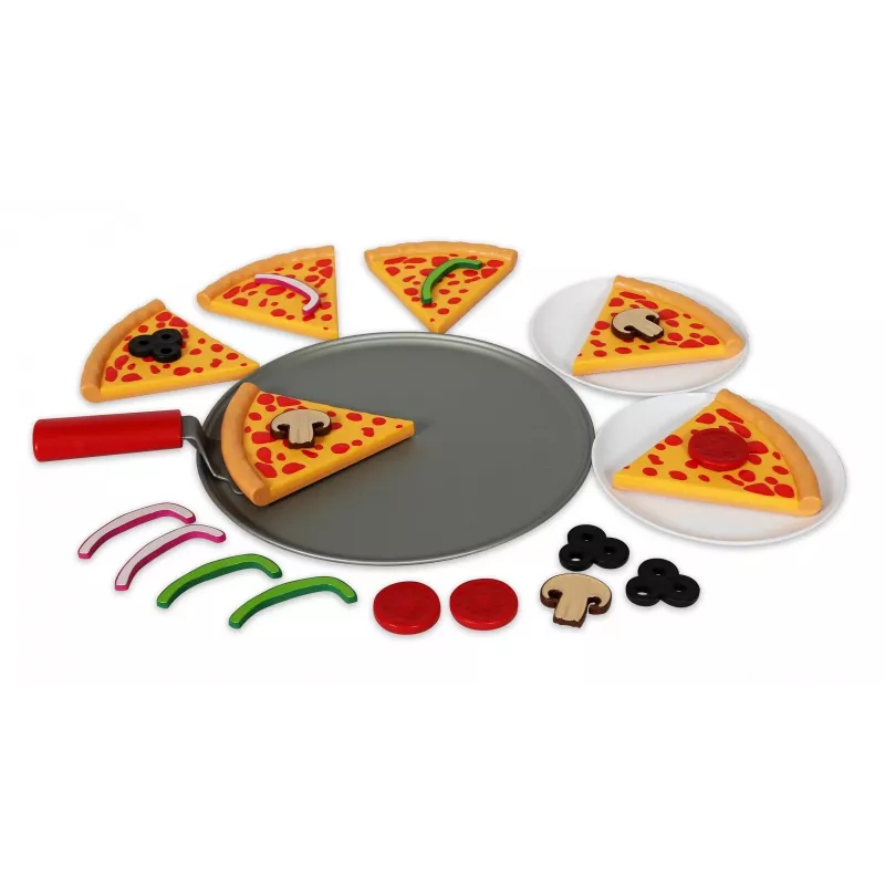 Play Magnetic Pizza set, MALIK MalBlo Magnetic, pretend food role-play toy, magnetic slices