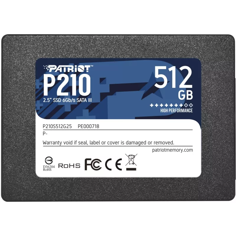 2.5 inch SATA III SSD PATRIOT P210 512 GB — 500 MB/s read, 400 MB/s write
