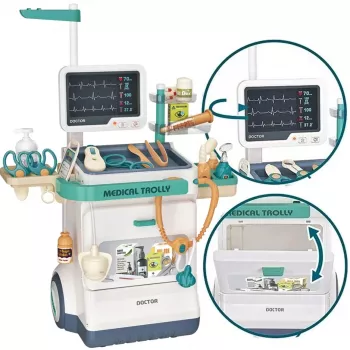 Extralink Toys Interactive Doctor Play Set Large Medical Trolley Toy
