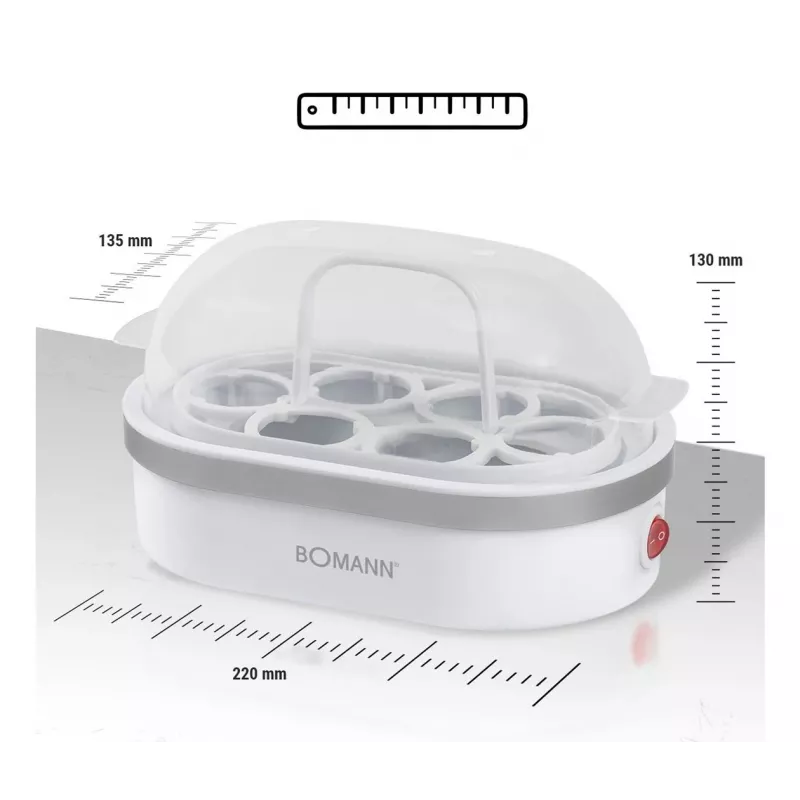 Egg Cooker Bomann EK 5022 CB 6 egg(s) 400 W Silver Transparent White