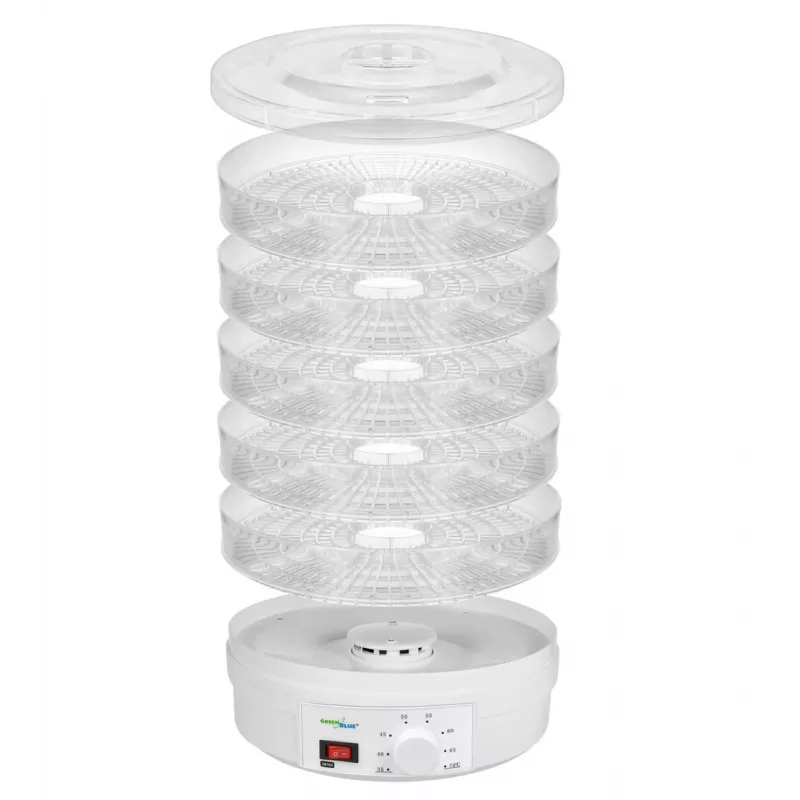 Food dehydrator GreenBlue GB190 with 5 trays, 250 W, adjustable temperature, 32 cm tray diameter