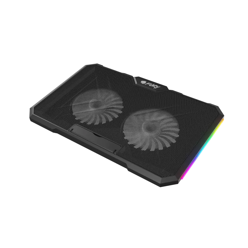 FURY GUNBAI G3 Laptop Cooling Pad 14.1–17.3 with 2 Fans, RGB Lighting, 2× USB