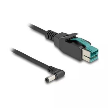DeLOCK PoweredUSB cable male 12 V to DC 5.5 x 2.1 mm male angled 1 m