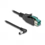 DeLOCK PoweredUSB cable male 12 V to DC 5.5 x 2.1 mm male angled 1 m