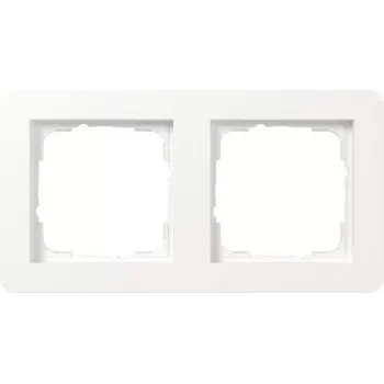 Wall plate frame Gira E1 2-gang cover frame, color Pure White (model 0212150)