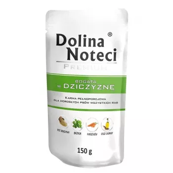 Wet dog food Dolina Noteci Beef Adult sachet 150 g, protein 11%, fat 6.5%, moisture 76.5%