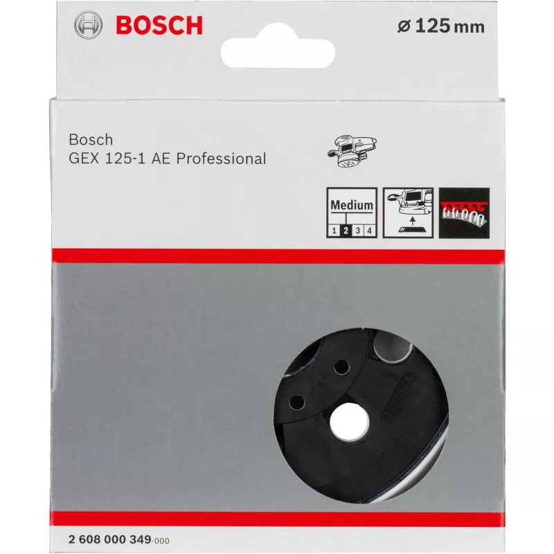 Bosch Accessories 2608000349 Sanding Disc medium-hard, 125 mm, for GEX 125-1 AE Diameter 125 mm Suitable for (Details) random orbital sander GEX 125-1 AE