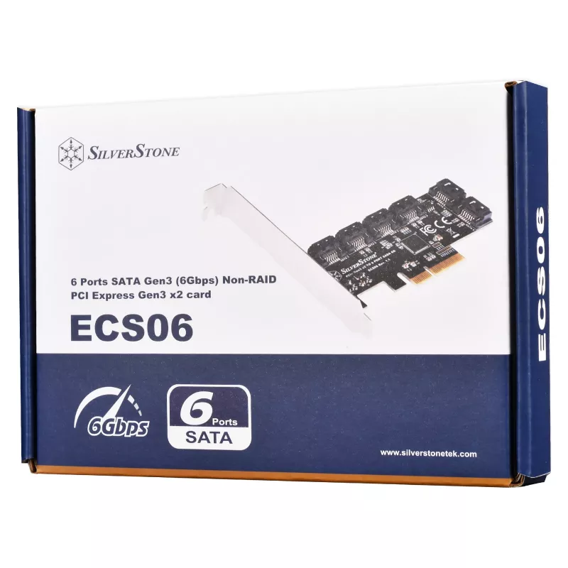 SILVERSTONE Serial ATA controller SST-ECS06 — PCIe card with 6 SATA ports