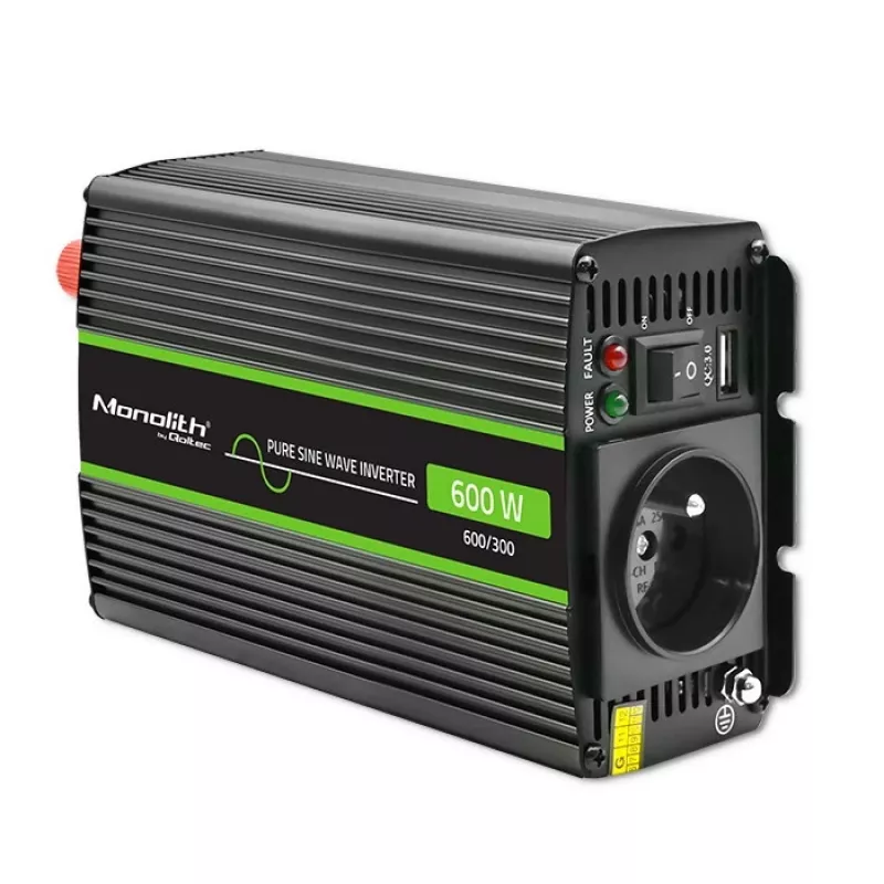 Qoltec Monolith power adapter inverter Auto 600 W 12 V