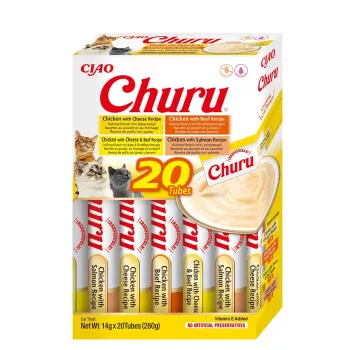Cat treats INABA Churu Variety Box — Chicken and Beef, 20 x 14 g tubes
