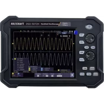 VOLTCRAFT DSO-5072H Battery, Digital-Oscilloscope, Hand-Oscilloscope (Scope-Meter) 70 MHz 2-channel 1 GSa/s 40 Mpts 8 Bit Digital-Memory (DSO), Handheld Device (VC-11338050)