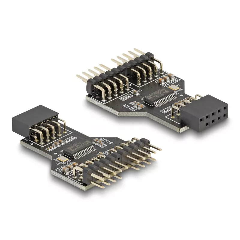 DeLOCK 60045 cable gender changer 9 pin USB 2.0 2 x 9 pin header Black