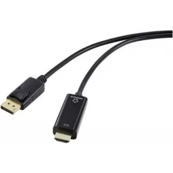 HDMI Connection Cable DisplayPort Plug 1.00 m Black RF-5179186 PVC Jacket (RF-5179186)