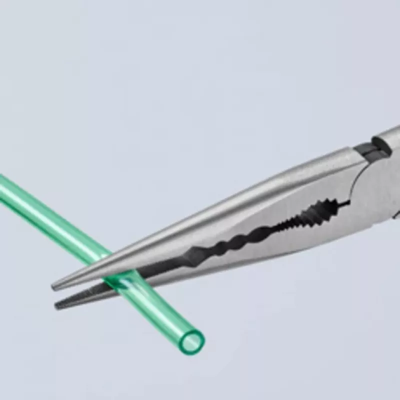 KNIPEX Long Reach Needle Nose Pliers with transverse profiles