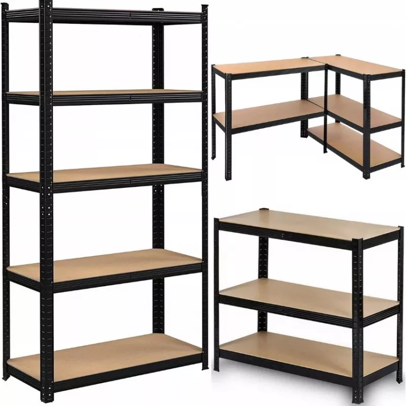 Metal Storage Shelving Unit Black 150X75X30CM