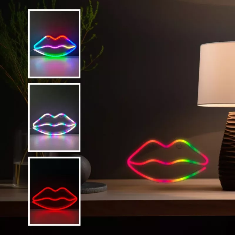 Neon lights MANTA SNL61RGB LIPS RGB color changing decorative sign, model SNL61RGB