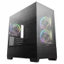 PC Midi Tower DeepCool CG380 3F — Black, 235×437×451 mm, supports 2x120 mm side + 1x120 mm rear fans, bottom PSU, 2.5 inch/3.5 inch HDD