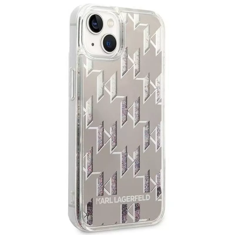 Karl Lagerfeld KLHCP14MLMNMS iPhone 14 Plus 6.7 hardcase silver / silver Liquid Glitter Monogram