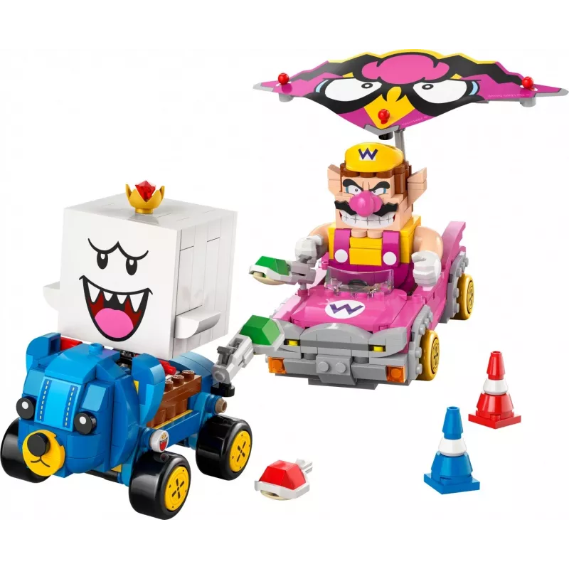 LEGO construction toy set 72038 Super Mario Mario Kart Wario King Buu Huu – character figures and track elements
