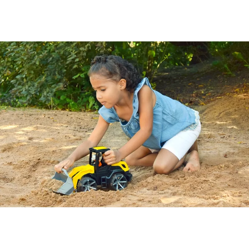 Toy Bulldozer Lena Truxx 2 open box 04512, plastic construction vehicle, push-play, compact size