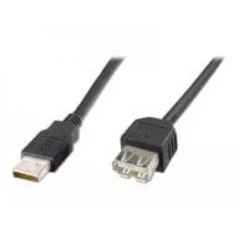 Digitus ASSMANN Basic - USB-Extension Cable - USB Type A, 4-pin (M) - USB Type A, 4-pin (W) - 3 m (USB/USB 2.0) - Moulded - Black (AK-300200-030-S)